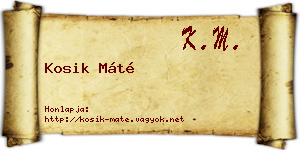 Kosik Máté névjegykártya