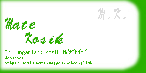 mate kosik business card